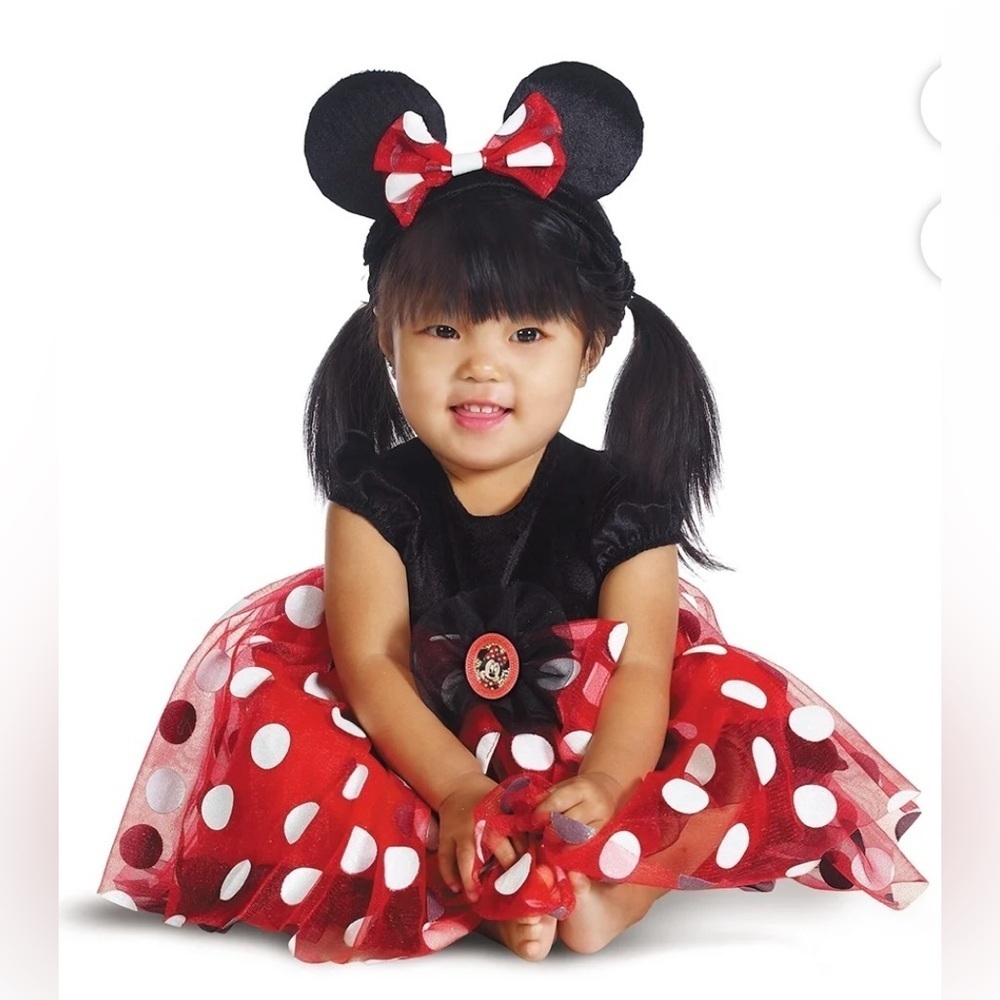 Disguise Disney Baby Infant Deluxe Red Minnie Halloween Costume Sz 6-12M
